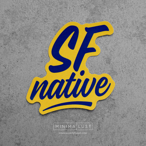 SF Native Blue & Yellow Die Cut Sticker