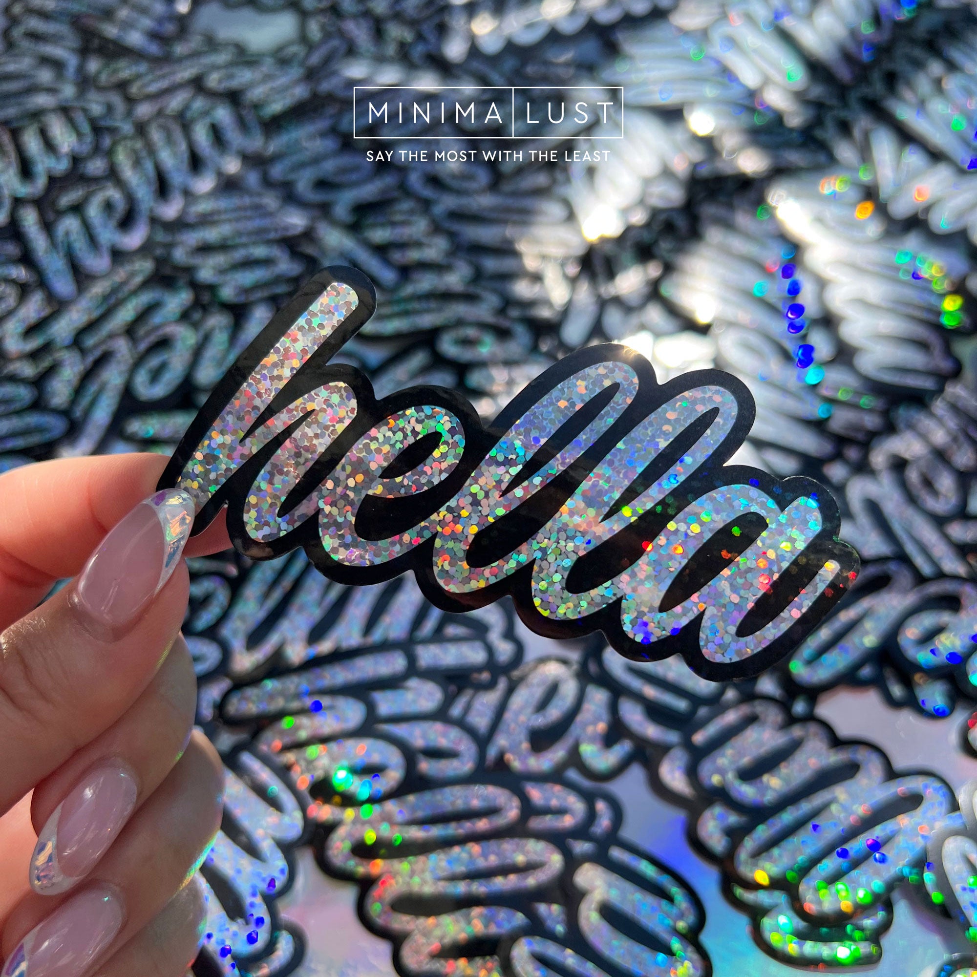 Hella Holographic Glitter Die Cut Sticker
