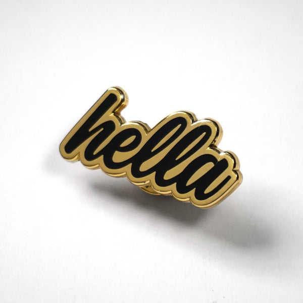 Hella Black & Gold Enamel Pin