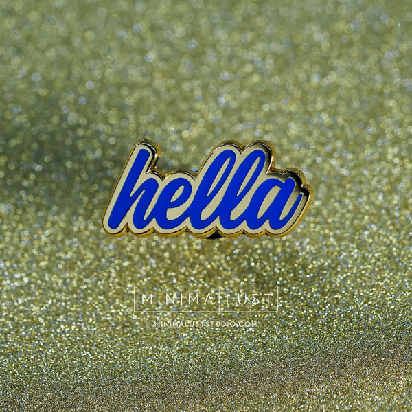Hella Blue & Gold Enamel Pin