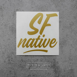 SF Native Gold Vinyl Decal