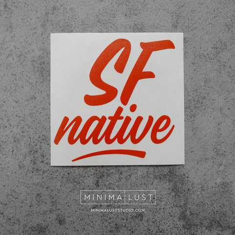 SF Native Orange Vinyl Decal