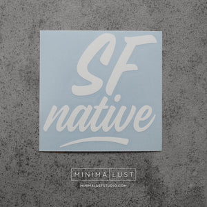 SF Native White Vinyl Decal