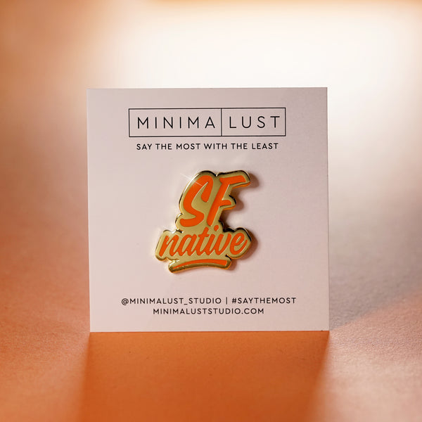 SF Native Orange & Gold Enamel Lapel Pin