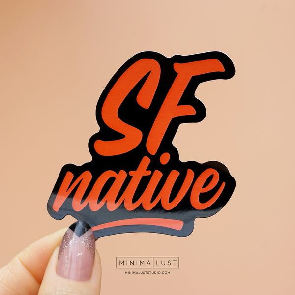 SF Native Black & Orange Die Cut Sticker