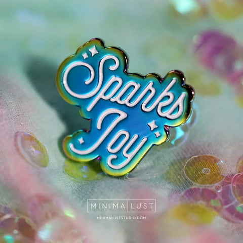 Sparks Joy Rainbow Anodized Metal Enamel Pin