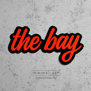 The Bay Black & Orange Die Cut Sticker