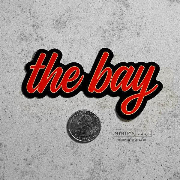 The Bay Red & Gold Die Cut Sticker