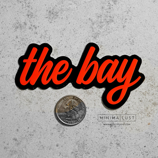 The Bay Black & Orange Die Cut Sticker